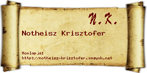 Notheisz Krisztofer névjegykártya